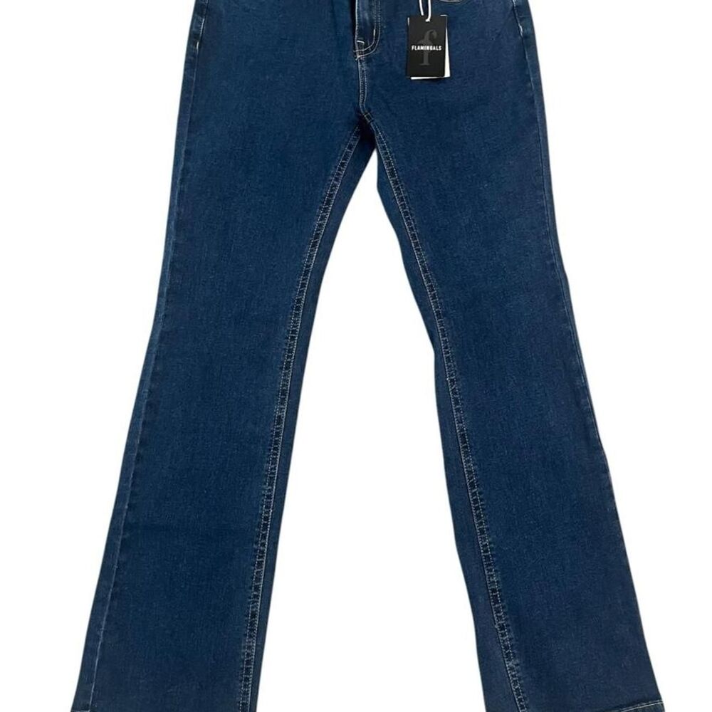Flamingals Rhinestone Star Pocket Bootcut Flare Jeans 28 NWT